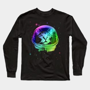 Cat Astronaut In Space Long Sleeve T-Shirt